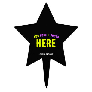 STYLISH MODERN CUSTOMIZABLE BLACK VERIFIED BRANDED CAKE TOPPER