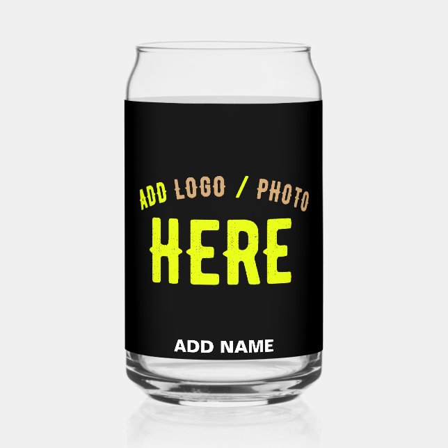 STYLISH MODERN CUSTOMIZABLE BLACK VERIFIED BRANDED CAN GLASS (Front)