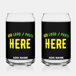STYLISH MODERN CUSTOMIZABLE BLACK VERIFIED BRANDED CAN GLASS