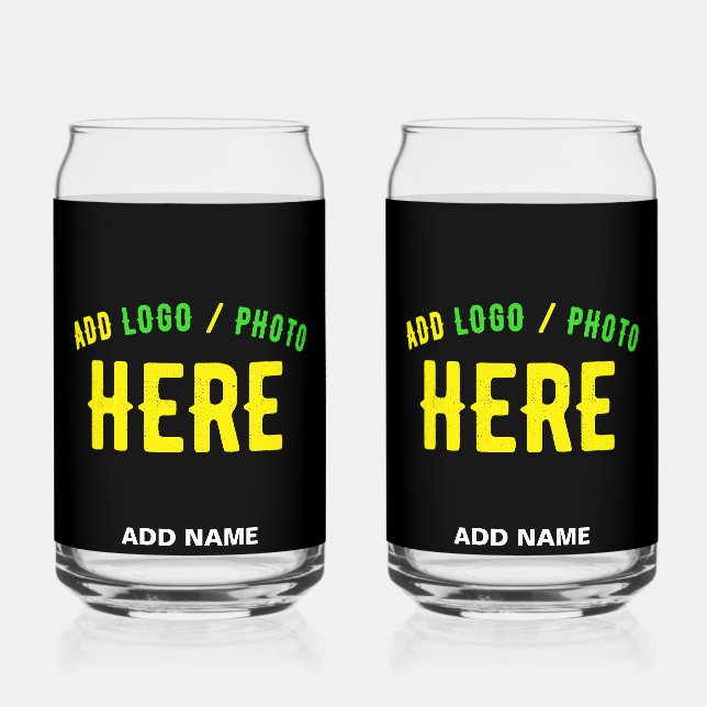 STYLISH MODERN CUSTOMIZABLE BLACK VERIFIED BRANDED CAN GLASS (Front)