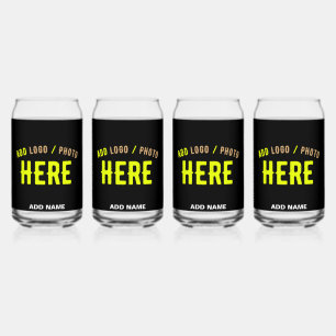 STYLISH MODERN CUSTOMIZABLE BLACK VERIFIED BRANDED CAN GLASS