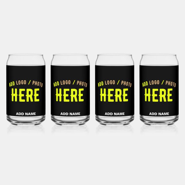 STYLISH MODERN CUSTOMIZABLE BLACK VERIFIED BRANDED CAN GLASS (Front)