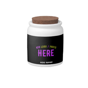 STYLISH MODERN CUSTOMIZABLE BLACK VERIFIED BRANDED CANDY JAR
