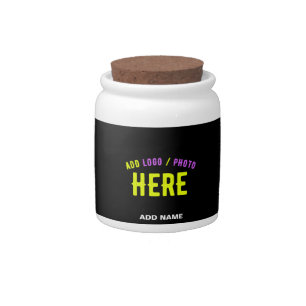 STYLISH MODERN CUSTOMIZABLE BLACK VERIFIED BRANDED CANDY JAR