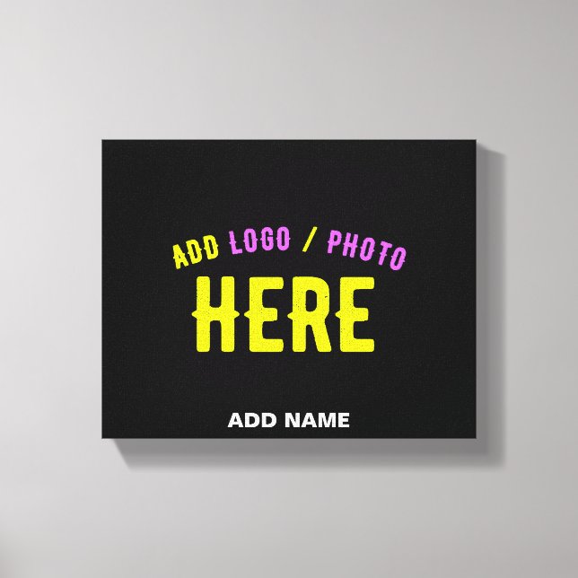STYLISH MODERN CUSTOMIZABLE BLACK VERIFIED BRANDED CANVAS PRINT (Front)