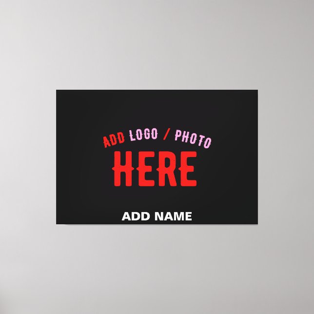 STYLISH MODERN CUSTOMIZABLE BLACK VERIFIED BRANDED CANVAS PRINT (Front)