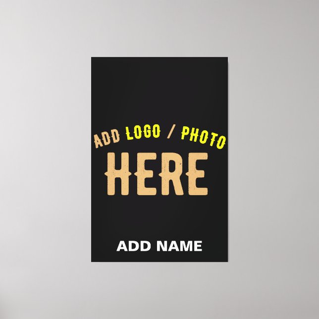 STYLISH MODERN CUSTOMIZABLE BLACK VERIFIED BRANDED CANVAS PRINT (Front)