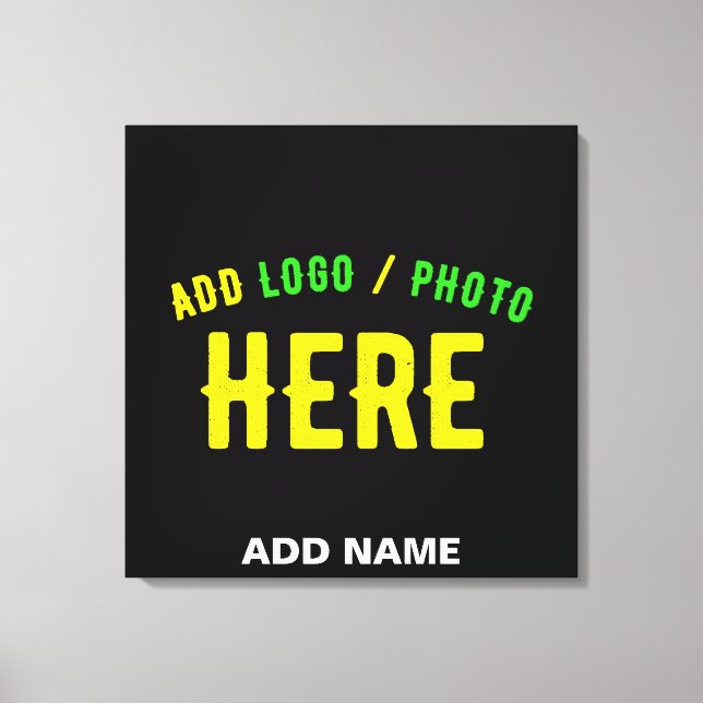 STYLISH MODERN CUSTOMIZABLE BLACK VERIFIED BRANDED CANVAS PRINT (Front)