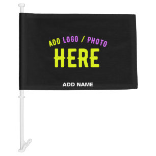 STYLISH MODERN CUSTOMIZABLE BLACK VERIFIED BRANDED CAR FLAG