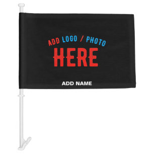 STYLISH MODERN CUSTOMIZABLE BLACK VERIFIED BRANDED CAR FLAG
