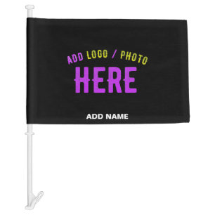 STYLISH MODERN CUSTOMIZABLE BLACK VERIFIED BRANDED CAR FLAG