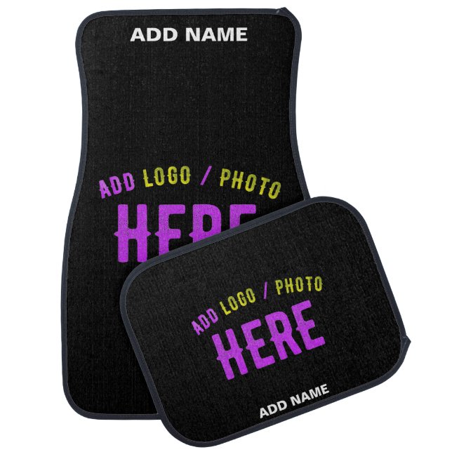 STYLISH MODERN CUSTOMIZABLE BLACK VERIFIED BRANDED CAR FLOOR MAT (Set)