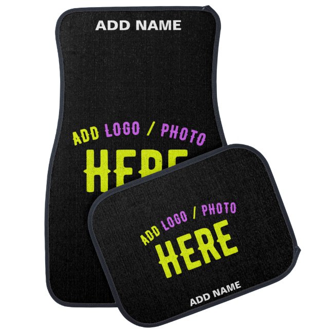 STYLISH MODERN CUSTOMIZABLE BLACK VERIFIED BRANDED CAR FLOOR MAT (Set)