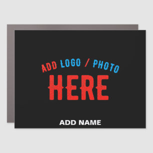 STYLISH MODERN CUSTOMIZABLE BLACK VERIFIED BRANDED CAR MAGNET