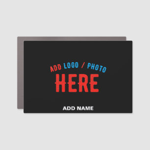 STYLISH MODERN CUSTOMIZABLE BLACK VERIFIED BRANDED CAR MAGNET