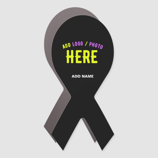 STYLISH MODERN CUSTOMIZABLE BLACK VERIFIED BRANDED CAR MAGNET (Front)