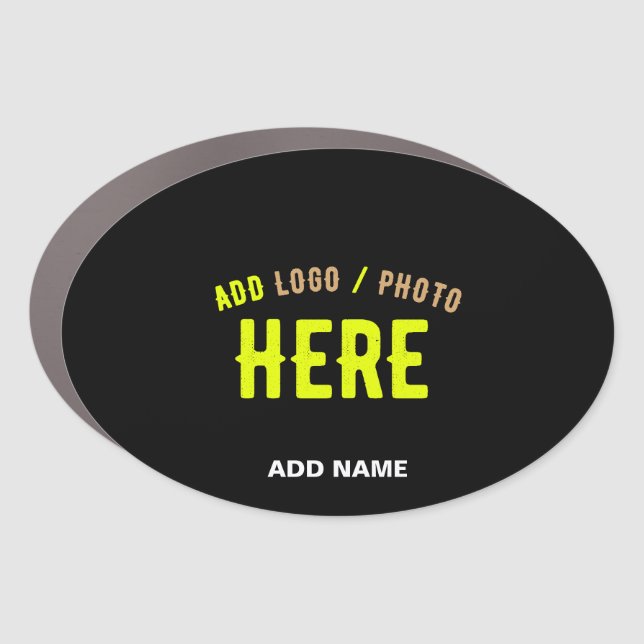 STYLISH MODERN CUSTOMIZABLE BLACK VERIFIED BRANDED CAR MAGNET (Front)