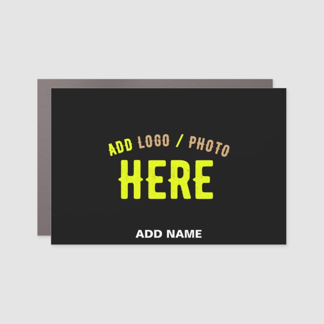 STYLISH MODERN CUSTOMIZABLE BLACK VERIFIED BRANDED CAR MAGNET (Front)