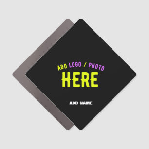 STYLISH MODERN CUSTOMIZABLE BLACK VERIFIED BRANDED CAR MAGNET