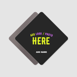 STYLISH MODERN CUSTOMIZABLE BLACK VERIFIED BRANDED CAR MAGNET