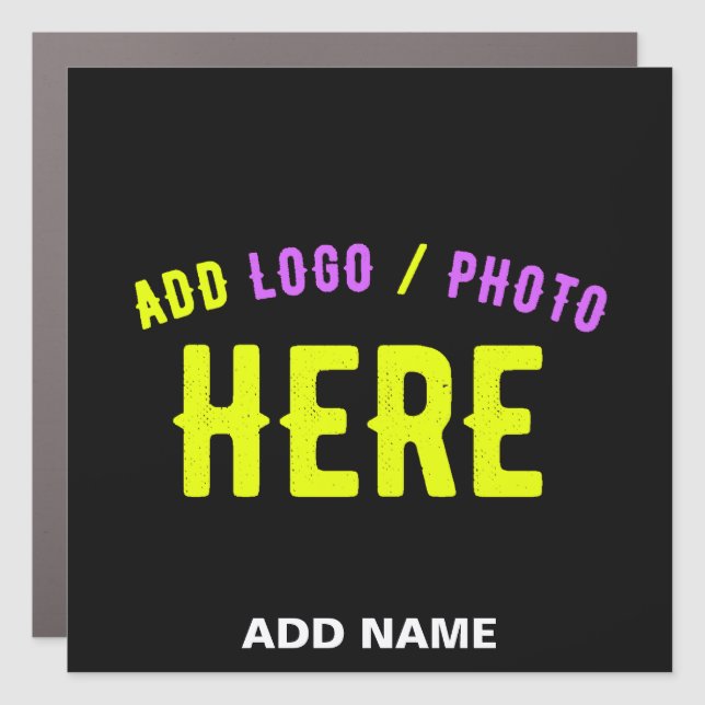 STYLISH MODERN CUSTOMIZABLE BLACK VERIFIED BRANDED CAR MAGNET (Front)