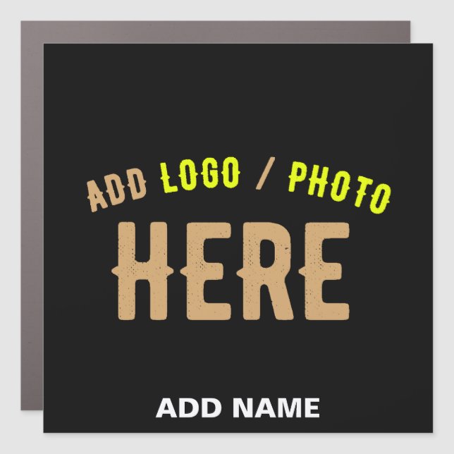 STYLISH MODERN CUSTOMIZABLE BLACK VERIFIED BRANDED CAR MAGNET (Front)