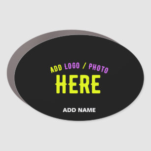 STYLISH MODERN CUSTOMIZABLE BLACK VERIFIED BRANDED CAR MAGNET