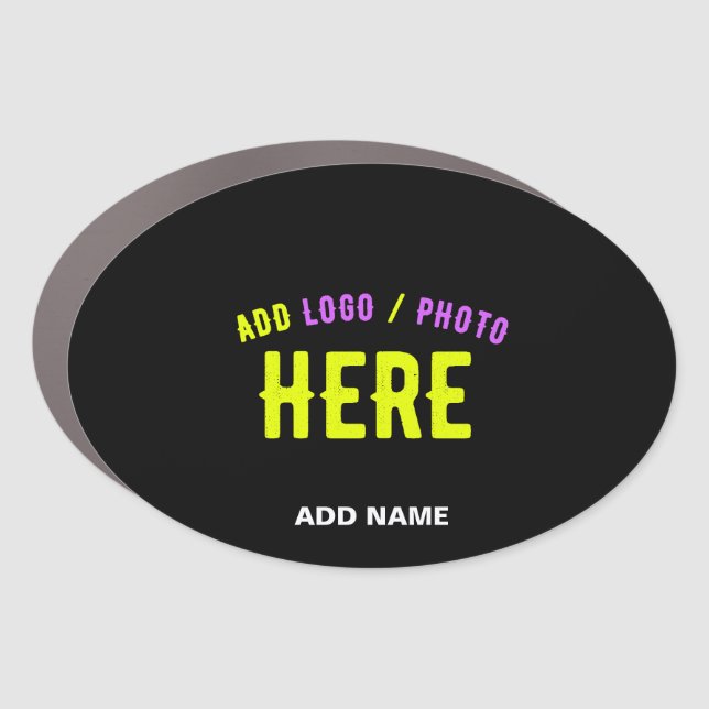 STYLISH MODERN CUSTOMIZABLE BLACK VERIFIED BRANDED CAR MAGNET (Front)