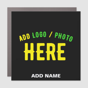 STYLISH MODERN CUSTOMIZABLE BLACK VERIFIED BRANDED CAR MAGNET