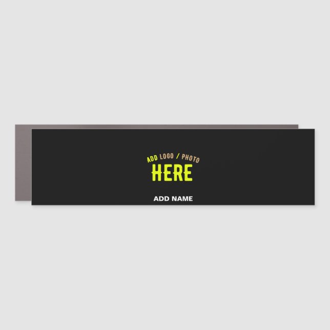STYLISH MODERN CUSTOMIZABLE BLACK VERIFIED BRANDED CAR MAGNET (Front)