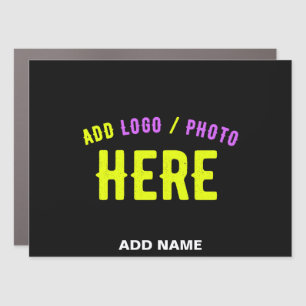 STYLISH MODERN CUSTOMIZABLE BLACK VERIFIED BRANDED CAR MAGNET