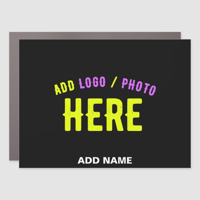 STYLISH MODERN CUSTOMIZABLE BLACK VERIFIED BRANDED CAR MAGNET (Front)