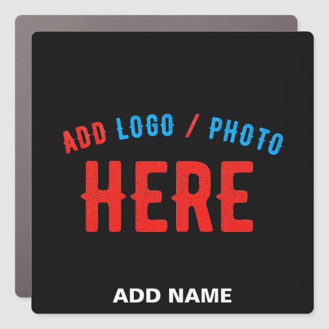 STYLISH MODERN CUSTOMIZABLE BLACK VERIFIED BRANDED CAR MAGNET (Front)