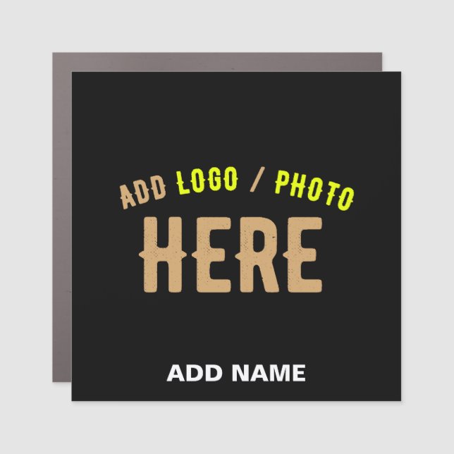 STYLISH MODERN CUSTOMIZABLE BLACK VERIFIED BRANDED CAR MAGNET (Front)