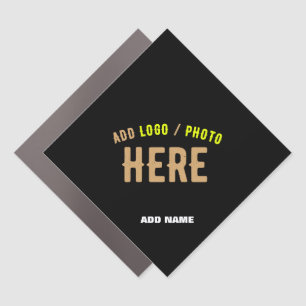 STYLISH MODERN CUSTOMIZABLE BLACK VERIFIED BRANDED CAR MAGNET