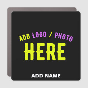 STYLISH MODERN CUSTOMIZABLE BLACK VERIFIED BRANDED CAR MAGNET