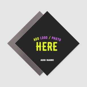 STYLISH MODERN CUSTOMIZABLE BLACK VERIFIED BRANDED CAR MAGNET
