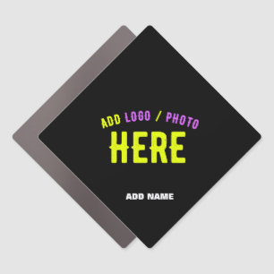 STYLISH MODERN CUSTOMIZABLE BLACK VERIFIED BRANDED CAR MAGNET