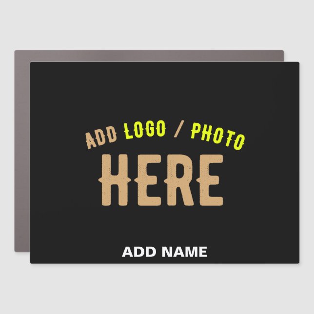 STYLISH MODERN CUSTOMIZABLE BLACK VERIFIED BRANDED CAR MAGNET (Front)
