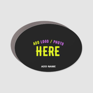 STYLISH MODERN CUSTOMIZABLE BLACK VERIFIED BRANDED CAR MAGNET