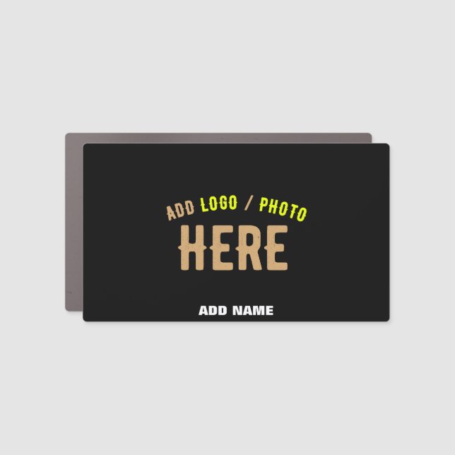 STYLISH MODERN CUSTOMIZABLE BLACK VERIFIED BRANDED CAR MAGNET (Front)