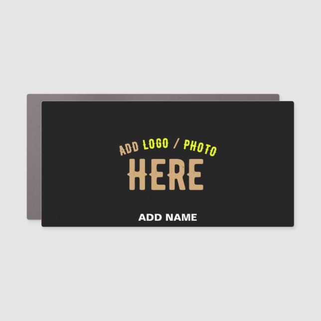 STYLISH MODERN CUSTOMIZABLE BLACK VERIFIED BRANDED CAR MAGNET (Front)