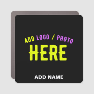 STYLISH MODERN CUSTOMIZABLE BLACK VERIFIED BRANDED CAR MAGNET