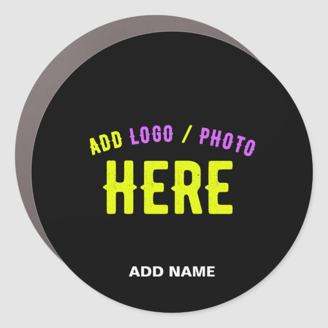 STYLISH MODERN CUSTOMIZABLE BLACK VERIFIED BRANDED CAR MAGNET (Front)