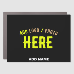 STYLISH MODERN CUSTOMIZABLE BLACK VERIFIED BRANDED CAR MAGNET