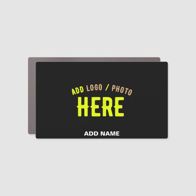 STYLISH MODERN CUSTOMIZABLE BLACK VERIFIED BRANDED CAR MAGNET (Front)