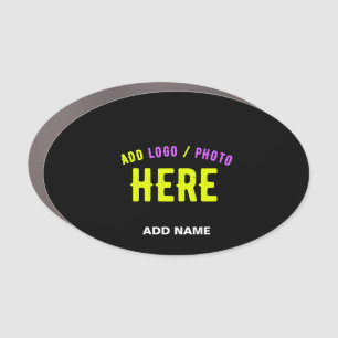 STYLISH MODERN CUSTOMIZABLE BLACK VERIFIED BRANDED CAR MAGNET
