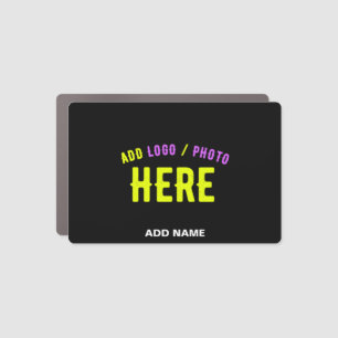 STYLISH MODERN CUSTOMIZABLE BLACK VERIFIED BRANDED CAR MAGNET