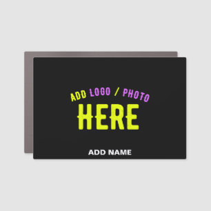 STYLISH MODERN CUSTOMIZABLE BLACK VERIFIED BRANDED CAR MAGNET