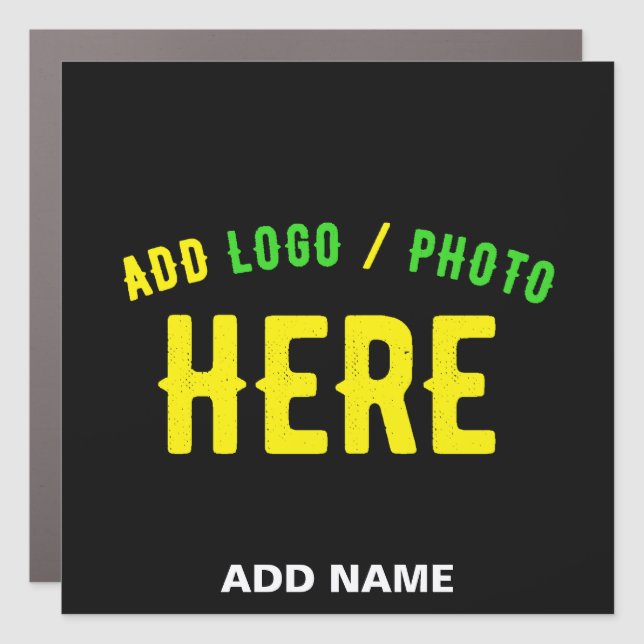 STYLISH MODERN CUSTOMIZABLE BLACK VERIFIED BRANDED CAR MAGNET (Front)